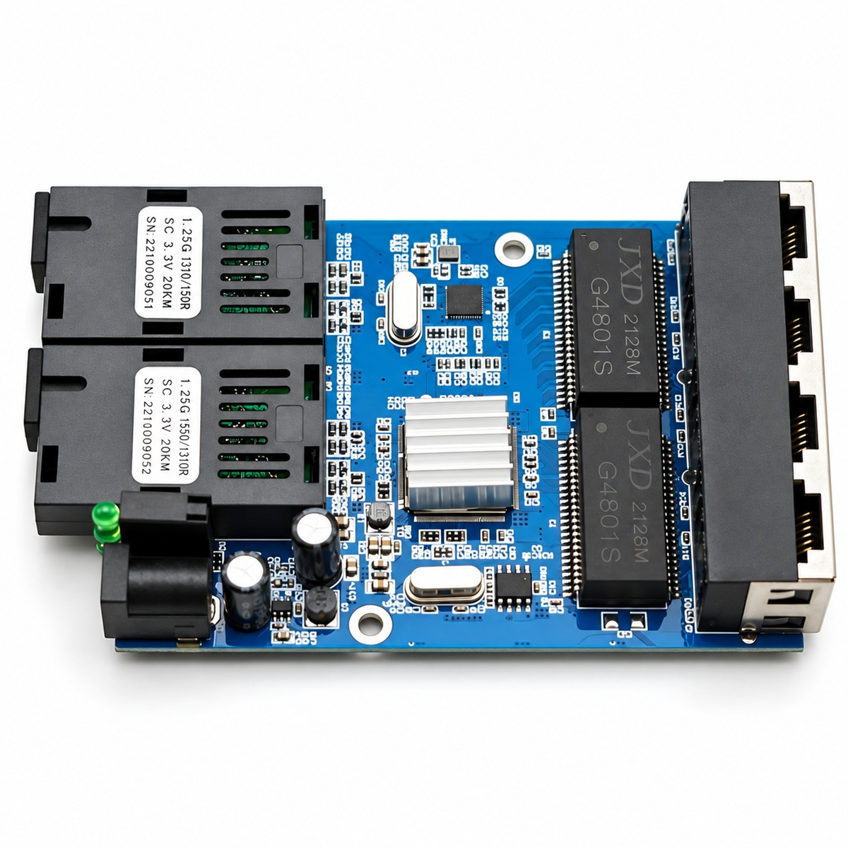 Placa Switch Gigabit 2 Portas Fibra SC A/B e 4 RJ45