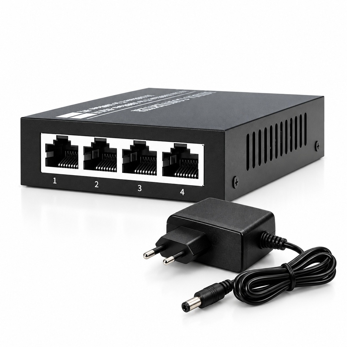 Switch Gigabit 1 SFP e 4 RJ45 Gabinete Metálico Com Fonte