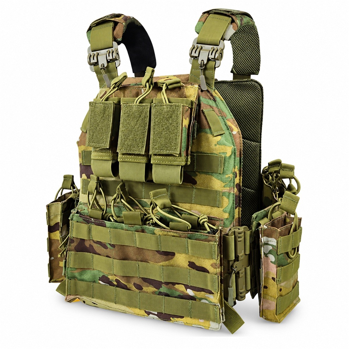 Colete Tático Modular Camuflado Ajustável com Bolsos e Acessórios — foto 1