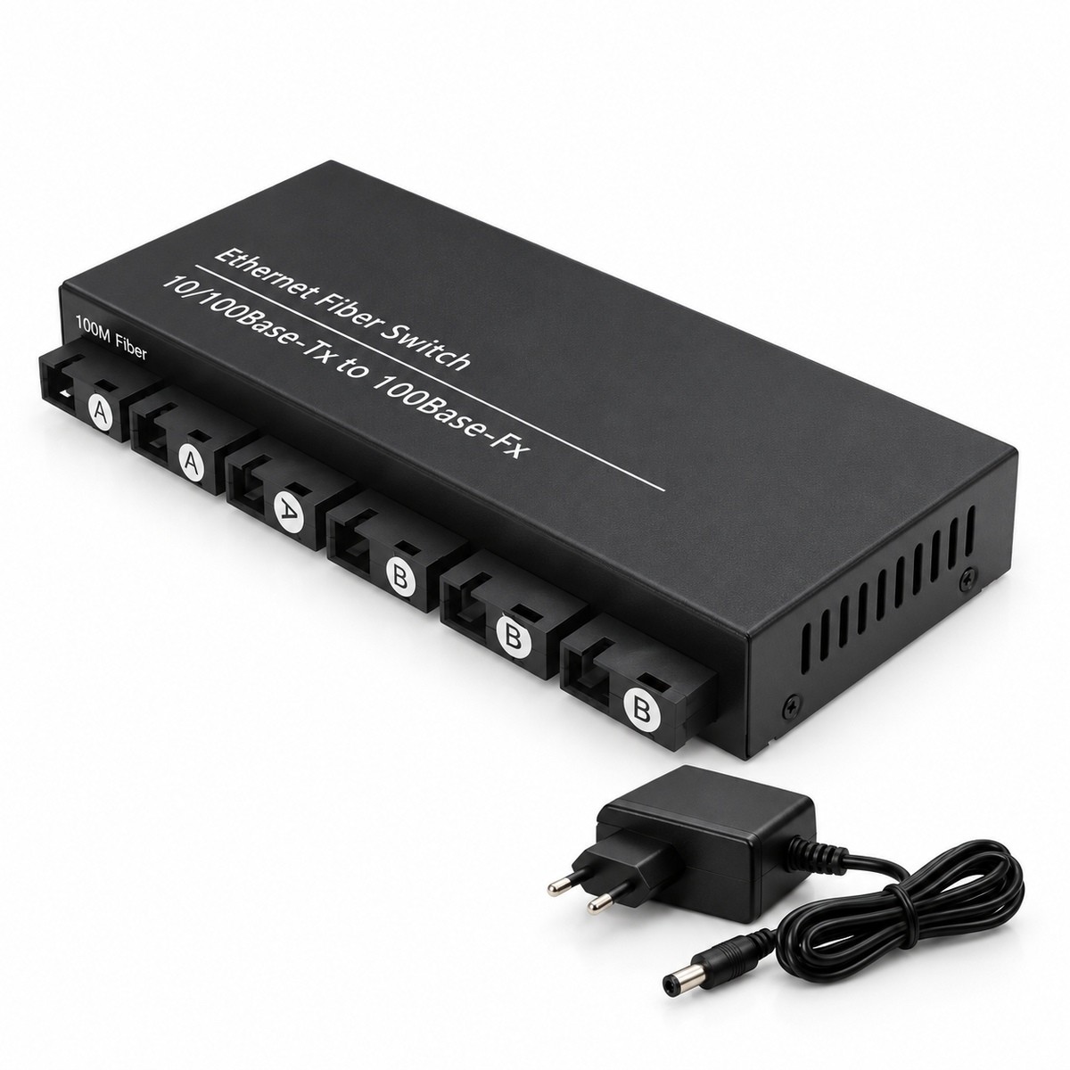 Switch Gigabit 6 Fibra SC A/B e 2 RJ45 Gabinete Metálico Com Fonte